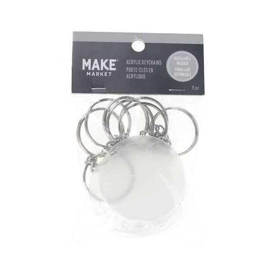 50x 25mm Clear Acrylic Key Ring Blank Tallies. Circle, Disc - Foto 9